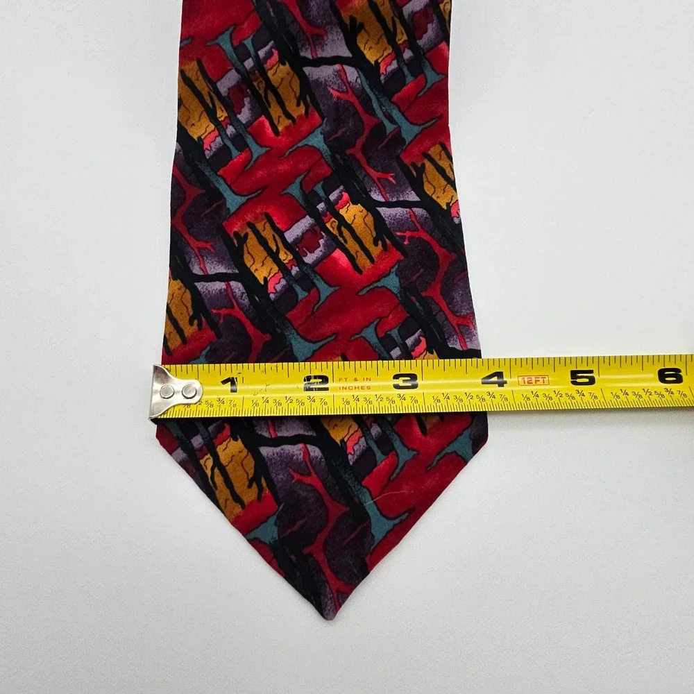 J. Garcia California Mission‎ Collection Nine Silk Tie Red Abstract Stonehenge